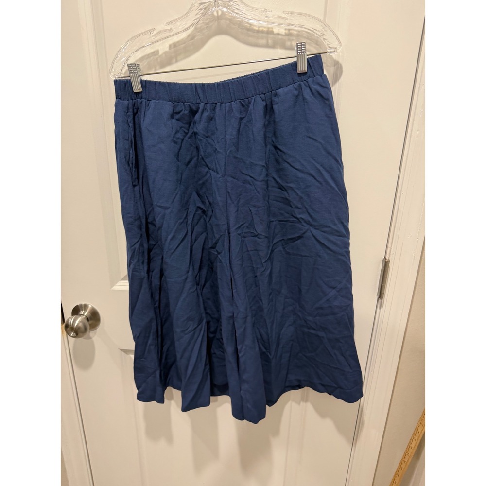 Halara Womens Culotte Pants Wide Leg Rayon Blend Blue Size L NWT